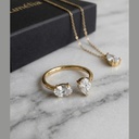 Bague & Collier Zirconium Or — Duo Parure