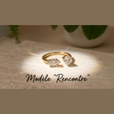 Bague Zirconium Double Pierre — Or